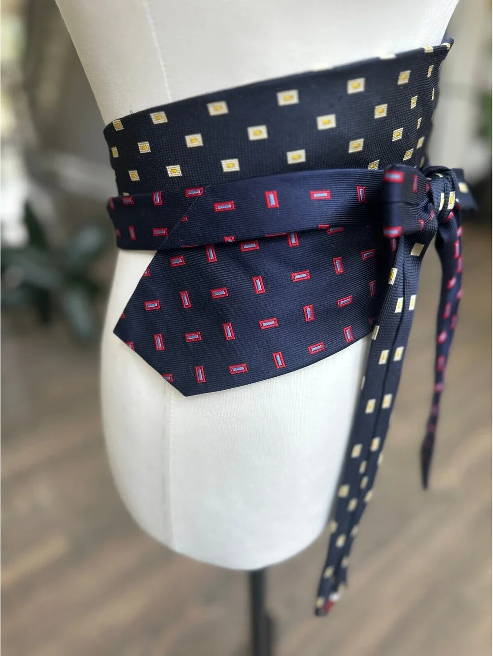 Upcycled Silk Obi Belt | Handmade From Men’s Neckties | Corset Belt | OOAK | OS